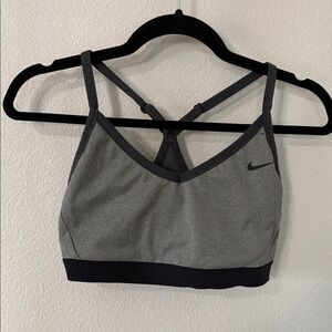 Nike Women's Charcoal and Black Sports Bra
